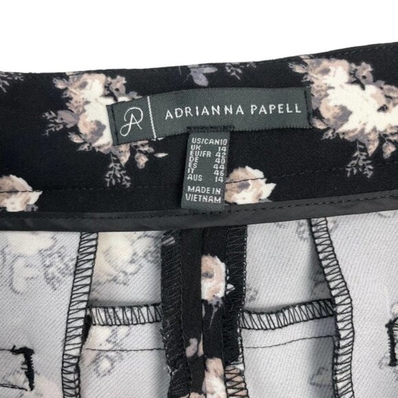 ADRIANNA PAPELL Floral Slim Fit Ankle Pant Sz 10 - Picture 6 of 7